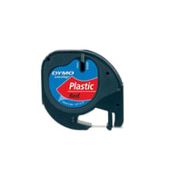 Dymo Letratag Şerit Plastik 12MM x 4 Metre Kırmızı 