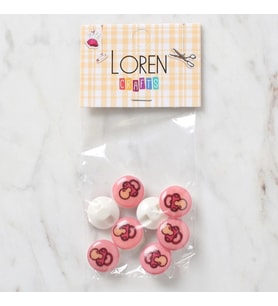 Loren Crafts 8 li Pembe Emzik Düğme - 709