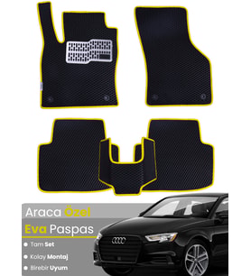 AUDİ A3 SEDAN (2013-2020) Uyumlu EVA Paspas Tam Set–Araca Özel,Su Geçirmez,Kolay Montaj