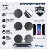 SChitec HUAWEI WATCH GT5 Uyumlu Ön Yüzey Hayalet Privacy Hidrojel Ekran Koruyucu