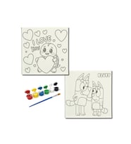 Okul Etkinliği-2'li Tuval Boyama Seti. 20x20 Cm Uv Baskı 6 Akrilik Boya 1 Fırça-model-312