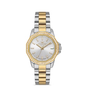 Ferro FL21540AWT-D Quartz Çelik Altın Gri 32 mm Kadın Kol Saati