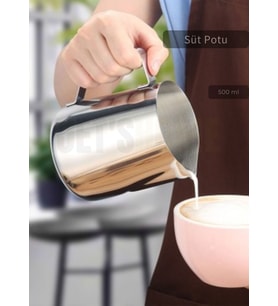 Süt Potu Paslanmaz Süt Köpürtme Sürahisi Çelik Pitcher 500 ml
