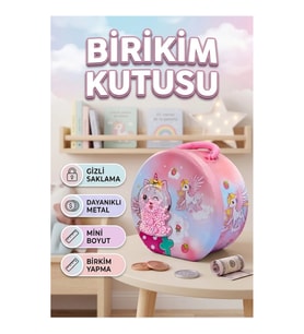 Mini Çocuk Para Kasası Anahtarlı Gizli Saklama ve Birikim Kutusu