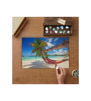 Bir Sahil Cenneti Tasarımı 240 parça Ahşap Puzzle Ahşap Kutuda MP07745