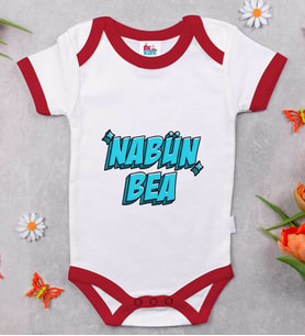 BK Kids Nabün Bea Tasarımlı Kırmızı Bebek Body Zıbın-1