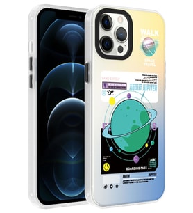 Apple iPhone 12 Pro Max Kılıf Desenli Dragon Sert Kılıf Gezegen