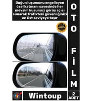 #OtoFilm Araba Yan Ayna Su İtici Buğu Önleyici Şeffaf Koruyucu Oto Ayna Yağmur Kaydırıcı Film 2 Adet