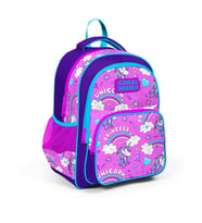 Coral High Kids Mor Açık Pembe Unicorn Desenli Üç Bölmeli Okul Sırt Çantası 23404