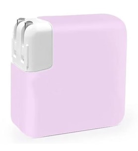 Coverzone Apple ile uyumlu G�� Adapt�r� Silikon K?l?f 85 W, 87 W - ve 96 W USB-C G�� Adapt�r� Silikon K?l?f Koruma Macbook ile uyumlu G�� Adapt�r� Renkli K?l?f (Lila, 87W)