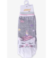 Katamino Kız Çocuk Soket Çorap Unicorn 1-2-9-10 Yaş, Gri