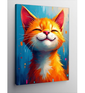 Kanvas Tablo Neşeli Turuncu Kedi