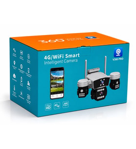 X5 Tech YT-95W 3Mp+3Mp+3Mp 3 Kameralı Wi-Fi Kamera V380 Gece Renkli 360 Derece Led Aydınlatmalı Adaptör Dahil