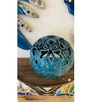 mumluk türkuaz seramik el işi hand made mumluk