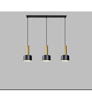 Dylight Retro Metal 3 Lü Masa Üstü Siyah Gold Dekoratif Rustik Sarkıt Avize Genişlik:60 cm