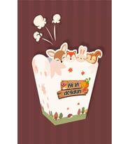 Orman Hayvanları Konseptli *Popcorn (mısır) Kutusu *8'li Paket