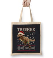 Christmas TreeRex Christmas Dinosaur Bez Çanta Uzun Saplı