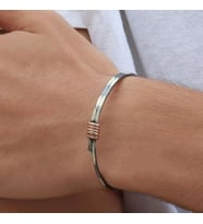 Düğüm Model Otantik Erkek Gümüş Kelepçe