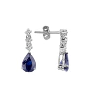 0.17 Karat Pırlantalı Damla Safir Küpe PE1791-3