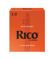 D'Addario RCA1020 Rico Orange Box Sib (Bb) Klarnet Kamışı No: 2.0 (Başlangıç/Eğitim) - 10'lu Paket  Klasik Turuncu Kutu, Caz ve Eğitim İçin İdeal Esneklik