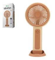Feny FN-F25 Krem- Kahverengi Kademeli Ultra Sessiz Şarjlı Taşınabilir,Standlı 500Mah Mini El Fanı