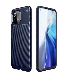 Mİ 11 Lite Kılıf Auto Focus Karbon Kapak - Lacivert