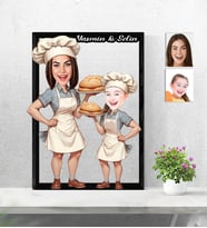Kişiye Özel 3D  Ahşap Tablo Anne Kız Kombin - Anneler Günü 30x40 -33