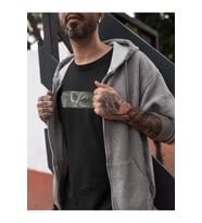 Unisex Bisiklet Yaka Baskılı Oversize T-Shirt - Siyah