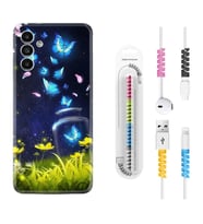 Samsung A23 A31 A32 A50 A51 A52 A53 A70 Kılıf Kablo Koruma Spiral Silikon Neon Butterflys 1309