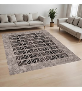 Rovigo Home Dijital Baskı Yıkanabilir Kaymaz Taban Salon Halısı Ve Yolluk RVG0920-FNL151 (Kahverengi)