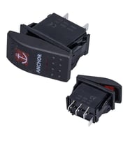 Çapa Irgatı Sembollü Yaylı Işıksız 3 Pinli On-Off 12-24V Marin Switch
