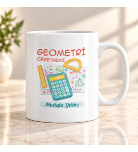 Geometri Öğretmenine İsme Özel Kupa Bardak