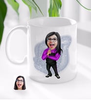 BK Gift Kişiye Özel Kadın Beden Eğitimi Öğretmeni Karikatürlü Beyaz Kupa Bardak-1