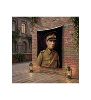 Atatürk Asker Ünüformasıyla poster Bayrak Raşel Kumaş 100x150 cm ATA52