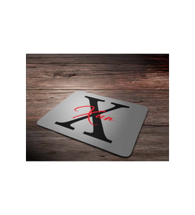 KİŞİYE ÖZEL X HARF BASKILI MOUSE PAD