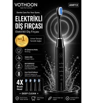 Şarjlı Diş Fırçası 15000 VPM Titreşim Gücü, 500mAh Batarya, 5 Temizlik Modu siyah