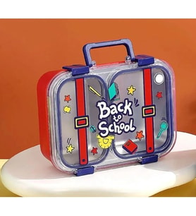 VAGONLİFE VGN-7155 PASLANMAZ ÇELİK YEMEK KABI TEK KATLI 2 BÖLMELİ LUNCH BOX 700ML - KIRMIZI