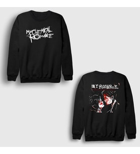 Presmono Unisex Siyah Revenge V2 My Chemical Romance Sırt Baskılı Sweatshirt 517697tt