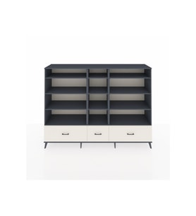 Hyperion Dolap 12 Raflı 3 Çekmeceli  220x44x163 Antrasit-Antrasit/Aytaşı