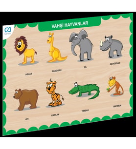 CAAHS-3213 CA GAMES AHŞAP VAHŞİ HAYVANLAR BUL-TAK