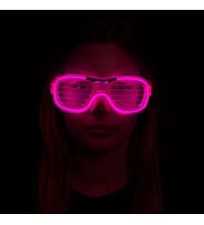 Mey İthalat® Pembe Led Işıklı Parti Gözlüğü - Neon Glow Şerit Gözlük 3 Modlu