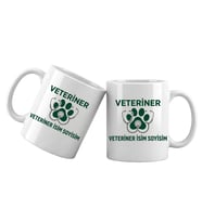 Kişiye Özel Veteriner Kupa Bardak – İsim Yazılı Veteriner Temalı Meslek Kupası Veteriner Hediyesi (Beyaz)