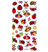 Sticker Kabartmalı Stiker Defter Planlayıcı Etiket (Ldg045)-17x9 cm- Sevimli Uğurböceği