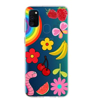 PrintiFy Samsung Galaxy M30s ile Uyumlu 1mm Slim Fit Water Color 5 Baskılı Şeffaf  Kılıf