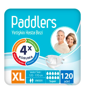 Paddlers Yetişkin Hasta Bantlı Bez X-Large 120 Adet – Yüksek Emicilik