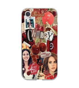 Iphone XR Uyumlu Lana Del Rey Kolaj Tasarımlı Şeffaf Telefon Kılıfı