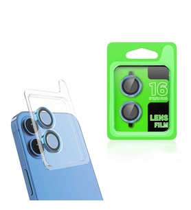 Apple iPhone 16 Plus Uyumlu Zore CL-07 Kamera Lens Koruyucu (Açık Mavi)
