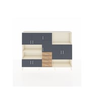 Arges Dolap 10 Raflı 4 Çekmeceli 8 Kapaklı 220x30x163 Aytaşı-Antrasit/Çam