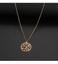 Kişiye Özel 925 Ayar Gümüş Kelebek ve Çiçekler Kolye (Gold)