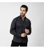 Erkek Uzun Kol Gömlek Slimfit Likralı Kumaş Pa-179 (Siyah)